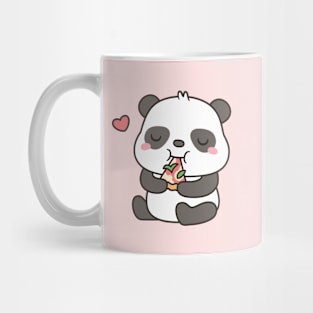 Cute Little Panda Enjoying Pizza Mug